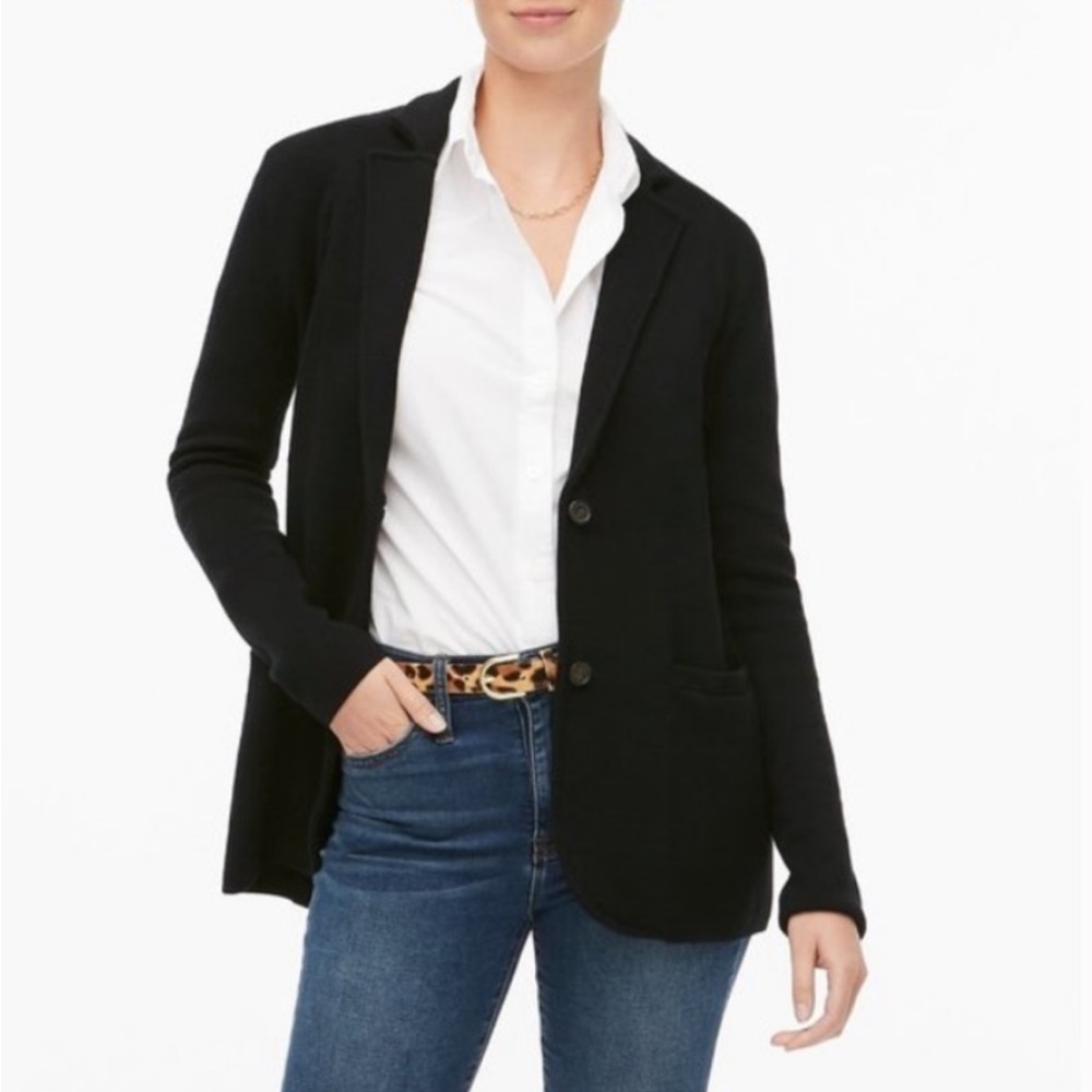 J. Crew G9309 Black Sweater Blazer Size XS